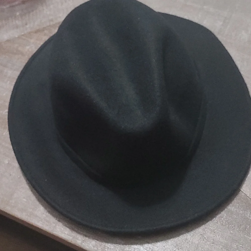 Aqua Black Wool Felted Hat New $98 - Picture 2 of 7